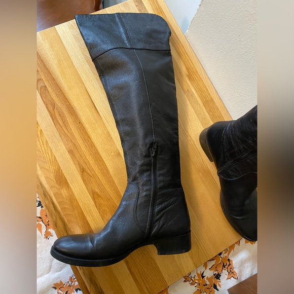 Black Over-the-Knee Women's Leather Boots - Picture 11 of 11